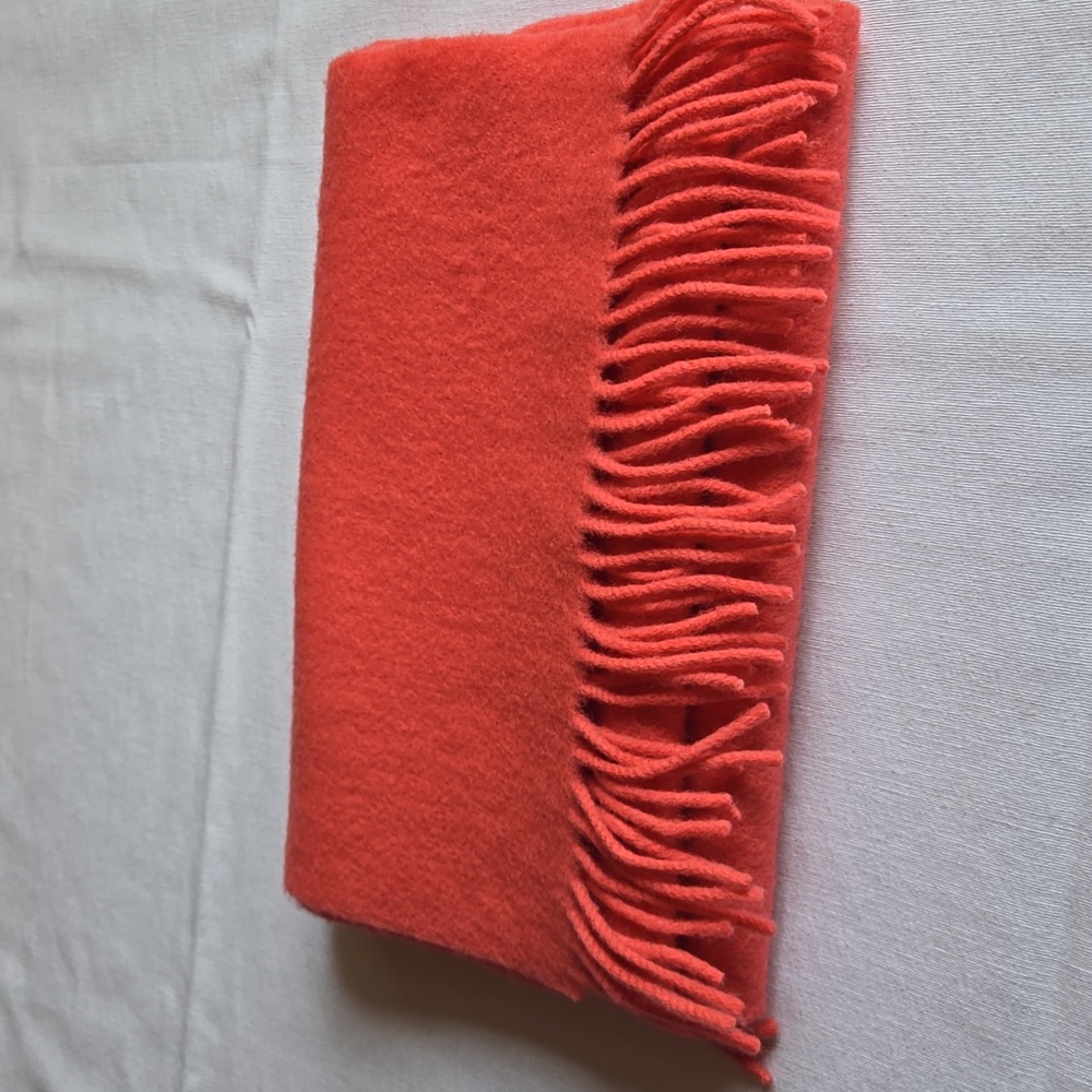 100% Soft Lambswool Scarf, Ireland, John Hanley & Co, Coral